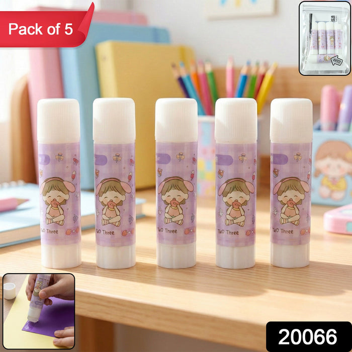 Cartoon-Themed Solid Glue Stick Pack of 5 by Your Brand