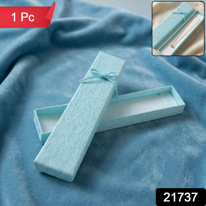 Premium Long Rectangular Jewelry Gift Box with Elegant Ribbon (1 Pc) by Your Brand