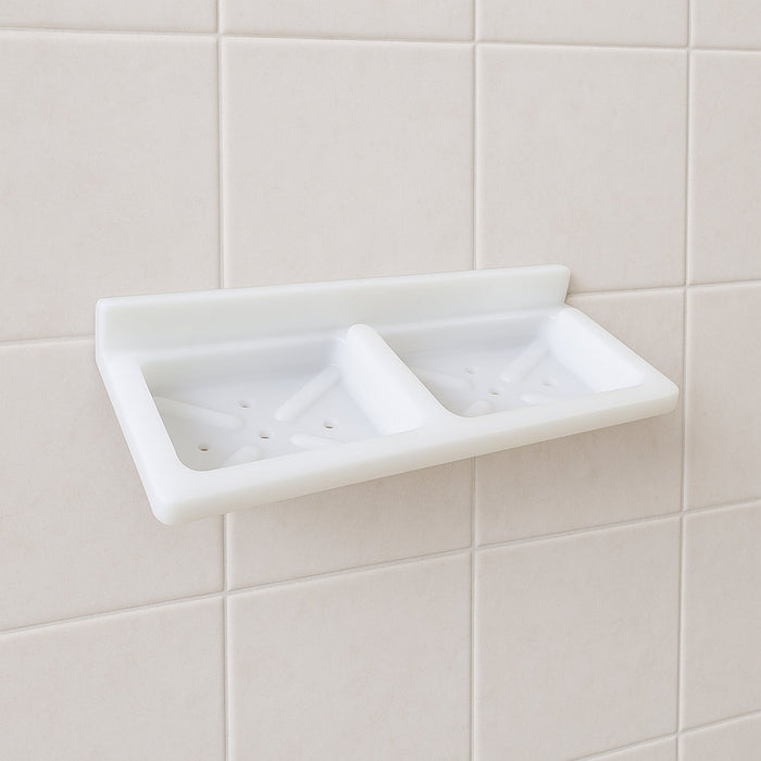 Wall Mounted Double Compartment Soap & Sponge Holder (1 Pc) by Your Brand