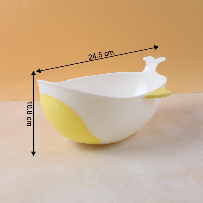 Plastic Rice Pulses Fruits Vegetable Noodles Pasta Washing Bowl and Strainer (2 Pc)